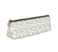 WenDang Stagione Acquerelli di Erbe Fiori Triangolo Borsa di Cancelleria in Pelle e Holiday Stationery Storage sono elementi essenziali da viaggio, bianco, Taglia unica, Astuccio per trucchi