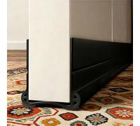 Wendict 93cm Guarnizione Paraspifferi per Porte, Isolamento Acustico, Guarnizione Inferiore Autoadesiva, Paraspifferi, Resistente Alle Intemperie, Adatto a Tutte Le Porte Interne(Nero)