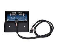 Wendry Hub dati USB 2.0 sul pannello anteriore, 3,5 pollici 2 porte 9 pin Filo di rame stagnato Pannello frontale per unità floppy Adatto per desktop Top Host senza interfaccia USB frontale