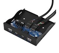 Wendry Pannello Frontale Floppy, Plug And Play, Non Serve l'alimentazione, USB2.0 HD-Audio Floppy Front Panel 3.5 '' 9Pin a 2 Interfaccia USB2.0 con Microfono Audio