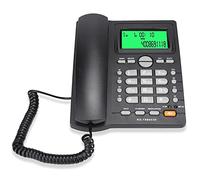 Wendry Telefono con Filo a casa, telefoni fissi, KX-T880C Visualizzazione ID chiamante Telefono Fisso Senza Batteria, con Funzione Mute Adatto per Ufficio a casa(Nero)