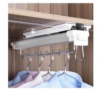 WENFEN Asta for armadio, barra for armadio a scomparsa, asta porta pantaloni push-pull, asta for armadio, porta abiti, asta for abiti con ammortizzatore, asta for abiti scorrevole(White,356mm)