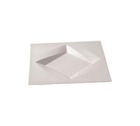 WENFEN Piatto da Cena, Piatto Quadrato Rotante in Ceramica per Ristorante, Bianco e dalla Forma Speciale, Ideale per Bistecca e Dessert Occidentali, Piccoli Piatti da Cucina e da Tavola