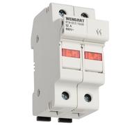 Wengart Attacco fusibile RT18-32X, adatto per RT18 RO15, fusibile a 2 poli 10 x 38 mm, con indicatore LED, montaggio su binario, offre protezione da sovracorrente e cortocircuito