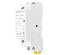 Wengart Contattore Modulare 2 Poli (1NO + 1NC) 20A, Bobina di Comando AC 24V, Teleruttore Slim 18mm per Domotica, Irrigazione e Controllo Luci, WCT-20