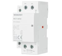 Wengart Contattore Modulare 2 Poli NC (Normalmente Chiusi) 40A, Bobina di Comando AC 24V, Teleruttore di Potenza per Automazione e Sicurezza, Montaggio su Guida DIN 36mm, WCT-40