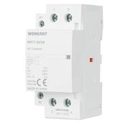 Wengart Contattore Modulare 2 Poli NO 32A, Bobina AC 24V, Teleruttore di Potenza per Automazione e Gestione Carichi, Montaggio su Guida DIN 36mm (2 Moduli), WCT-32