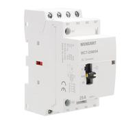 Wengart Contattore Modulare 4 Poli NC 25A con Comando Manuale, Bobina AC 230V, Teleruttore Tetrapolare per Manutenzione e Sgancio Carichi, Montaggio su Guida DIN 36mm (2 Moduli), WCT-25M