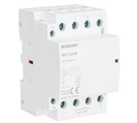 Wengart Contattore Modulare 4NO 32A, Bobina AC 24V, Teleruttore Tetrapolare di Potenza per Automazione e Quadri Elettrici, Montaggio su Guida DIN 54mm (3 Moduli), WCT-32