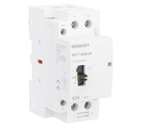 Wengart Contattore Modulare 63A 2 Poli NO con Selettore Manuale/Automatico, Bobina AC 230V, Teleruttore per Gestione Carichi e Pompe di Calore, Larghezza 36mm (2 Moduli DIN), WCT-63M