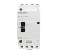 Wengart Contattore Modulare con Comando Manuale 2NO + 2NC 25A, Bobina AC 230V, Teleruttore con Selettore Integrato per Manutenzione e Test, Montaggio su Guida DIN 36mm (2 Moduli), WCT-25M