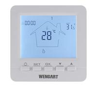 Wengart Cronotermostato Digitale Programmabile per Caldaia a Gas e Camino, Alimentato a Batteria, Contatto Pulito COM-NO-NC, Ampio Display LCD Retroilluminato, Bianco, WG02B05BW