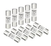 Wengart Fusibili a cilindro AC RT18-63 (RO16), 10 pezzi, AC500V 10A, 14 x 51 mm 100 kA, adatti per elettrodomestici, impianti industriali, edifici