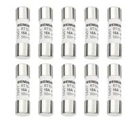 Wengart Fusibili a cilindro AC RT18-63 (RO16), 10 pezzi, AC500V 16A, 14 x 51mm 100kA, adatti per elettrodomestici, impianti industriali, edifici