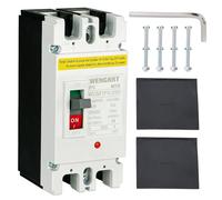 Wengart Interruttore Automatico Magnetotermico CC 200A, MCCB 2P Max 500V, Polarità Indipendente per Impianti Solari Fotovoltaici e Batterie Litio, Protezione Professionale Scatolato, WGM1PV-250