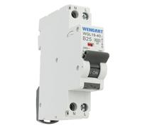 Wengart Interruttore Magnetotermico Differenziale RCBO 1P+N, 25A 230V AC, Curva B, 6kA, 30mA Tipo A, Protezione Compatta Salvaspazio 18mm (1 Modulo), Serie WGL19-40, Montaggio su Guida DIN 35mm