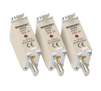Wengart Nucleo del fusibile NH NH000,16A 3 pezzi,classe gG AC500V,120kA Per protezione generale in sistemi di distribuzione a bassa tensione e applicazioni industriali