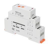 Wengart Relè di Ritardo alla Disconnessione TBT7-C2 (Off-Delay), Universale AC/DC 12V-240V, 2SPDT (2 Scambi), Temporizzatore Industriale su Guida DIN per Controllo Pompe, Luci e Ventole