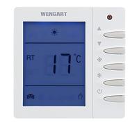 Wengart Termostato Digitale LCD WG702 per Riscaldamento a Pavimento ad Acqua, 10A 230V, Retroilluminazione Blu, Compatibile con Testine Elettrotermiche NC/NO, Adatto per Scatole Quadrate 86mm