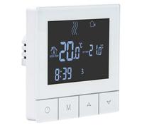 Wengart Termostato Digitale Nero per Riscaldamento a Pavimento Idraulico, Cronotermostato Programmabile Touch Screen, Uscita 3A 230V, Compatibile con Attuatori NC/NO, Montaggio Scatola Tonda 60mm