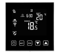 Wengart Termostato Digitale Touch per Riscaldamento a Pavimento ad Acqua, Cronotermostato Programmabile con Pannello in Vetro, Rilevamento Finestra Aperta, 3A AC 230V, Montaggio su Scatola Tonda 60mm