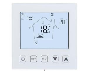 Wengart Termostato Digitale Touch Screen WG603W per Riscaldamento a Pavimento ad Acqua,3A, Funzione Estate/Inverno, Rilevamento Finestra Aperta, Compatibile con Scatola Tonda 60mm (Non per Caldaia)
