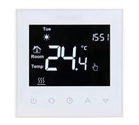 Wengart Termostato Elettrico 16A WG505 - Programmabile per Riscaldamento a Pavimento Elettrico - Con Doppio Sensore (Aria e Pavimento) - Touch Screen Retroilluminato Nero - Solo per Scatola 86mm