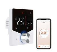 Wengart Termostato Intelligente Matter WG009, WiFi 2.4GHz, 3A per Riscaldamento ad Acqua, Compatibile con Apple Home, Alexa, Google Home e Smart Life, Montaggio su Scatola Tonda 60mm, Bianco