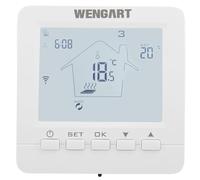 Wengart Termostato WiFi WG02B05, AC230 V, 16 A, 2,4 GHz, app WiFi Tuya, funziona per nastro riscaldante elettrico, rilevamento dell'apertura della finestra, termostato compatibile con Alexa