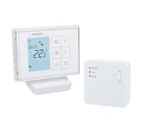 Wengart Termostato wireless WG010RF, funzionamento a batteria con ricevitore, programmazione settimanale, nessun cablaggio necessario, compatibile con riscaldamento a pavimento/caldaia, bianco