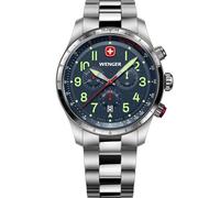 WENGER TERRAGRAPH CHRONO Cronografo da uomo con cassa in acciaio inossidabile (316L), Blu (bracciale in acciaio inox), orologio cronografo