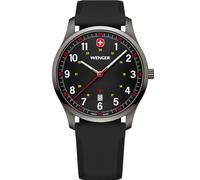 WENGER Orologio da polso da uomo City Sport, Ø 42 mm, Swiss Made, analogico al quarzo, impermeabile fino a 50 m, cinturino in silicone nero, 01.1441.135, Nero/Black Ice, Sport