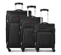 Wenger Beaumont 4 ruote Set di valigie 3 pezzi con piega di espansione nero