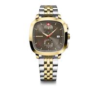 Wenger Cronografo classico vintage da uomo (40 mm) con quadrante marrone e bracciale in acciaio inossidabile bicolore 01.1933.106
