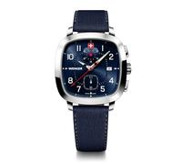 WENGER Cronografo sportivo vintage da uomo (40 mm) quadrante blu/cinturino blu per smartcycle 01.1933.110