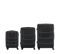 Wenger Itinera Set di 3 Valigie Rigide S/M/L, 33/62/99 l, 4 Ruote, Nero | Set trolley in ABS per vacanze e viaggi di lavoro con chiusura a combinazione, manico telescopico e 4 ruote scorrevoli