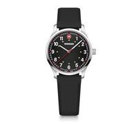 WENGER Orologio da polso da donna City Sport Ø 34 m, Swiss Made, analogico al quarzo, impermeabile fino a 50 m, cinturino in silicone, Nero , cinghia