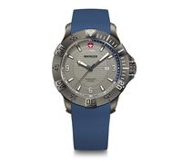 WENGER Orologio da Uomo Seaforce Analogo Quarzo, Ø 43 mm, Swiss Made, Impermeabile fino a 200 m, Blu/Grigio, Cinturino in Silicone Blu, 01.0641.142