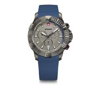 WENGER Orologio da Uomo Seaforce Chrono Analogo Quarzo, Chronograph, Ø 43 mm, Swiss Made, Impermeabile fino a 200 m, Blu/Grigio, Cinturino in Silicone Blu, 01.0643.126