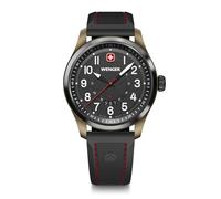 WENGER Orologio da Uomo Terragraph Analogo Quarzo, Ø 43 mm, Swiss Made, Impermeabile fino a 100 m, Nero/Black Ice, Cinturino in Silicone, 01.0541.125