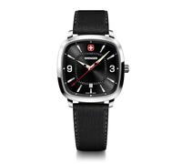 WENGER Orologio sportivo vintage da uomo (37 mm), quadrante nero/cinturino smartcycle nero 01.1921.107