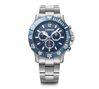 WENGER, Seaforce Chrono 43mm, quadrante blu, orologio da polso da uomo in acciaio inossidabile