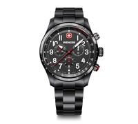 WENGER TERRAGRAPH CHRONO Cronografo da uomo con cassa in acciaio inossidabile (316L), Nero (cassa PVD, bracciale in acciaio inossidabile), orologio cronografo