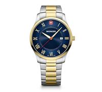 Wenger Watch 01.1441.141 City Classic Orologio analogico al quarzo da uomo, argento/blu, Argento/blu, Classico