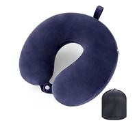 WENGX Cuscino da viaggio per il collo, in memory foam, cuscino da viaggio, supporto per la testa, per aereo, treno, auto, ufficio, viaggi, essenziale per un riposo a lungo raggio (blu navy)