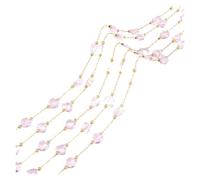 WENH 1 metro di filo di catena sottile in acciaio inossidabile galvanizzato con perline di cristallo trasparenti a forma di fiore d'amore for la creazione di catene for il corpo fai da te(Heart Pink)