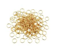 WENH 100-200 pezzi 4-8 mm in acciaio inossidabile divisi anelli singoli aperti anelli di congiunzione connettori for fai da te creazione di gioielli accessori(Gold Color 100pcs,6mm)