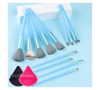WENH 13/15 pezzi set di pennelli for trucco con soffio morbido e soffice pennello for fondotinta ombretto, blush, fard in polvere, trucco strumento di bellezza for iniziare(Blue-2Puff)