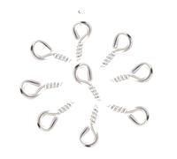 WENH 200 pezzi 4x8/5x10mm piccoli perni a vite occhielli ganci occhielli for fai da te artigianato creazione di gioielli risultati perline ciondoli forniture(Silver color,4x8mm)