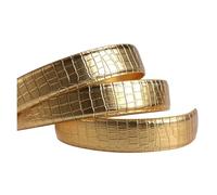 WENH Cintura alla moda for uomo Abbigliamento Cintura in pelle PU Uomo Plus Cinturino in oro Cintura da uomo in oro(140cm)